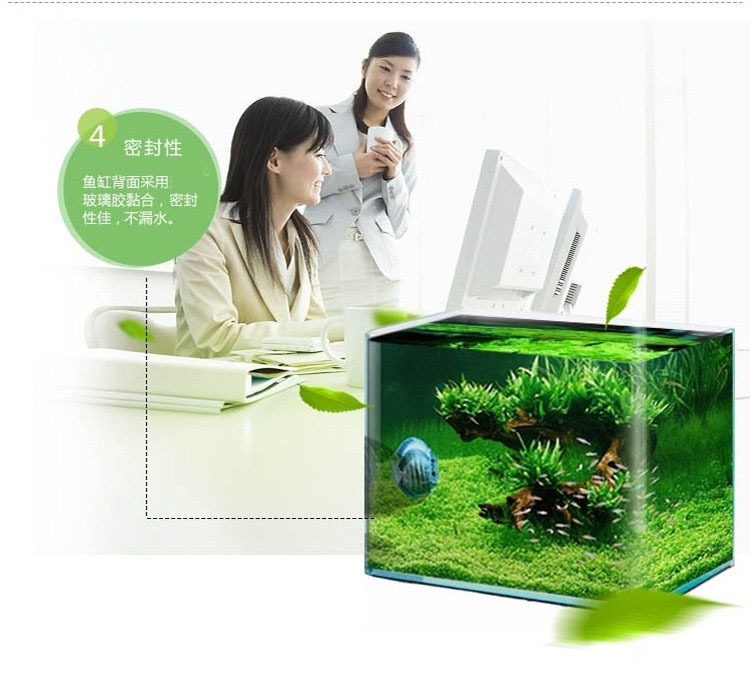 Micro landscape curved corner aquarium small and medium-sized transparent glass goldfish set tank manufacturer wholesale pic 7