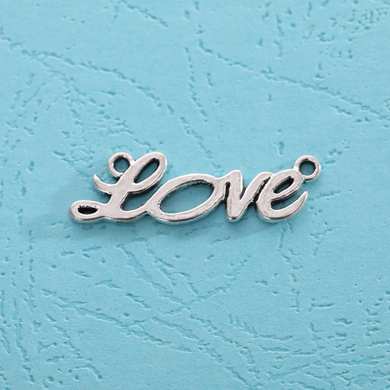 Factory direct supply of retro alloy jewelry accessories, English letter Love pendants, small pendants, various styles to choose from pic 10