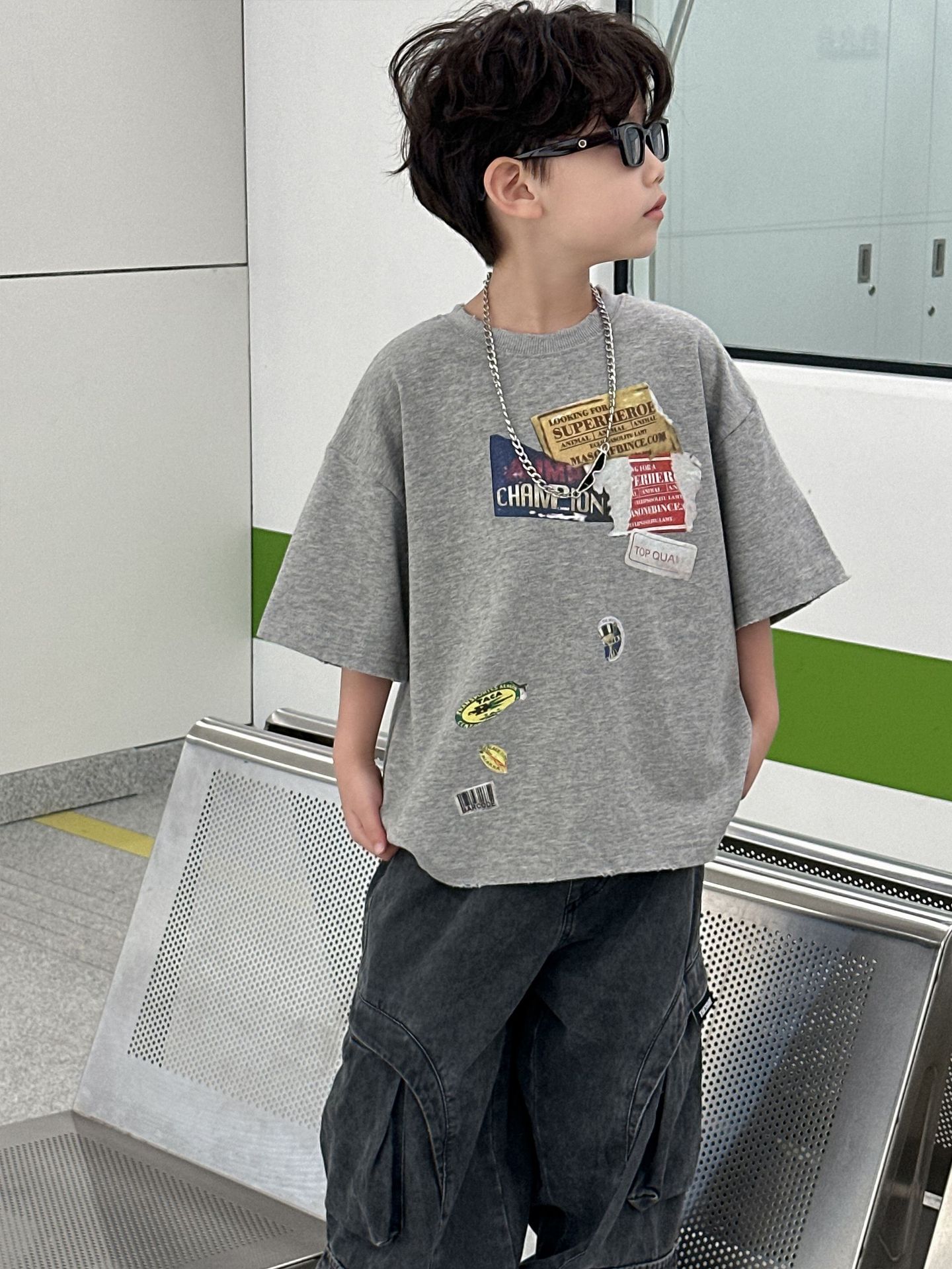 童装儿童纯棉T恤2025夏季新款男童短袖韩版上衣百搭中小童夏装潮t详情3