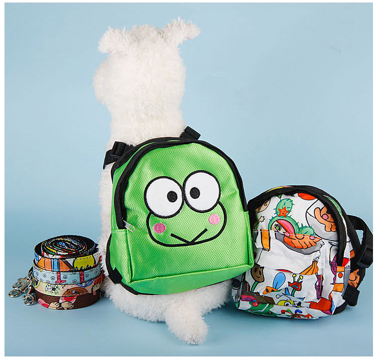 Pet backpack for portable and cute cartoon dog backpack with built-in leash. Dog schoolbag and pet backpack pic 9