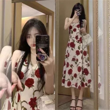 明星同款碎花连衣裙女2023春新款韩版气质长袖印花V领裙子潮详情17