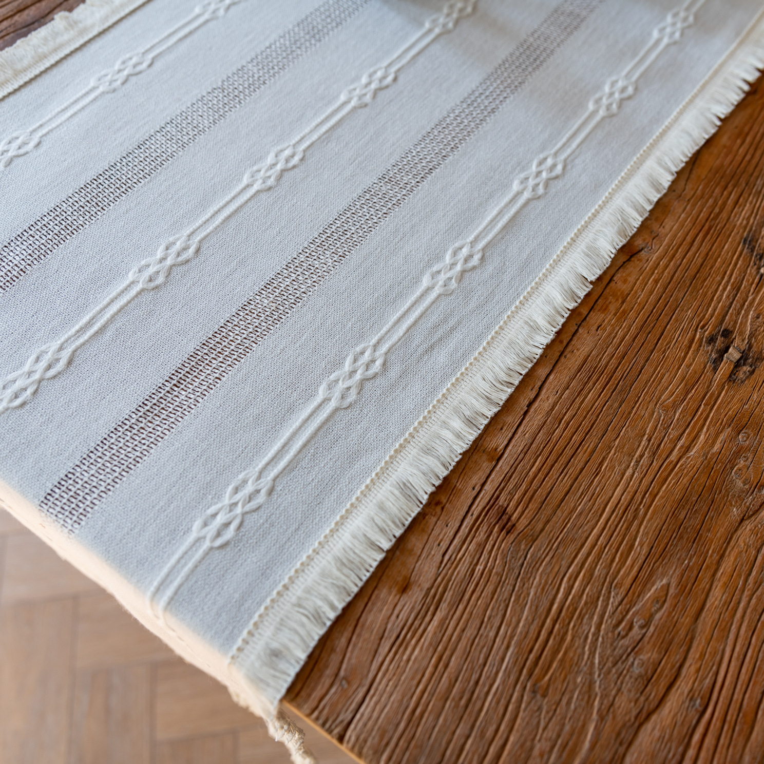 (Light Moon - tassel) American-style hollowed-out table flag woven home coffee table TV cabinet Hotel bed flag Yama pic 9