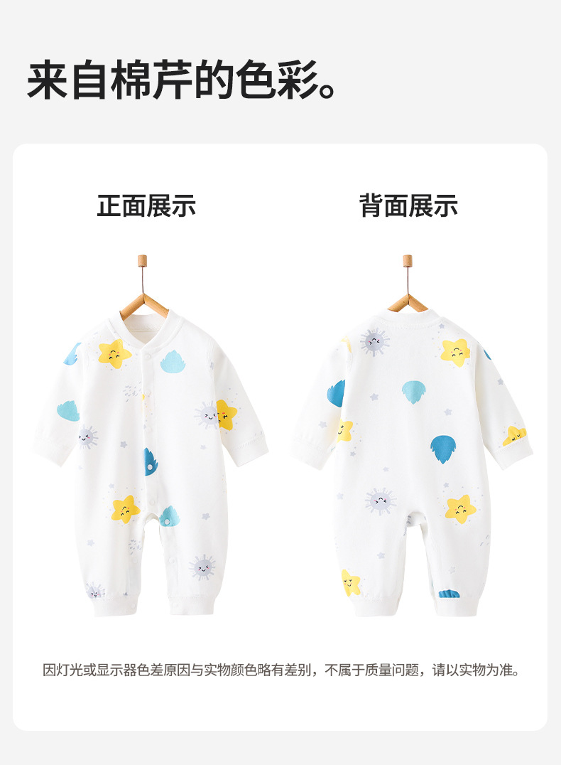 婴儿衣服纯棉a类男女宝宝春秋爬服0-1安阳婴童装春夏新生儿连体衣详情12