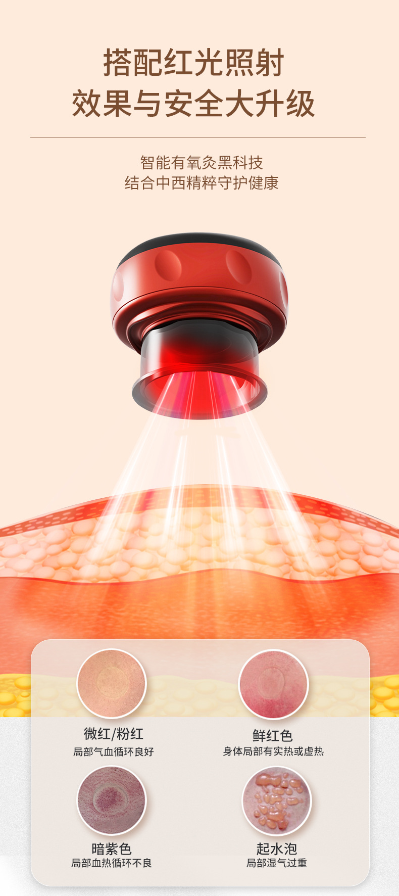 电动刮痧仪无线拔罐器充电大吸力热敷操盘手穴位便携式真空吸痧机详情10