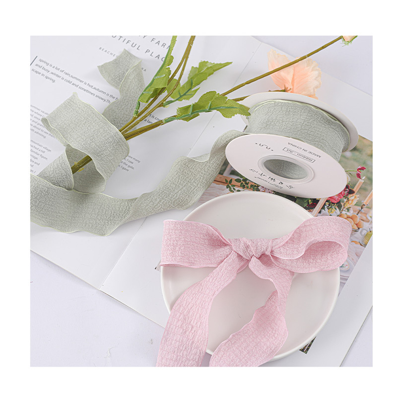 En stock 4cm hojas de loto encaje ondulado cinta plisada hilo de cola de pescado torta de cinta ramo de flores accesorios cinta de orejas pic 9