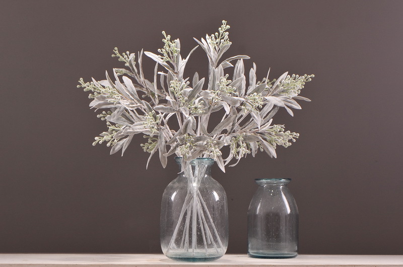 Dongli Flower Industry Factory Direct sales, wholesale of artificial flowers and fake flowers, 2-fork-scented green leaves, home decoration sample rooms, photography fake flower ornaments, one-piece consignment pic 21