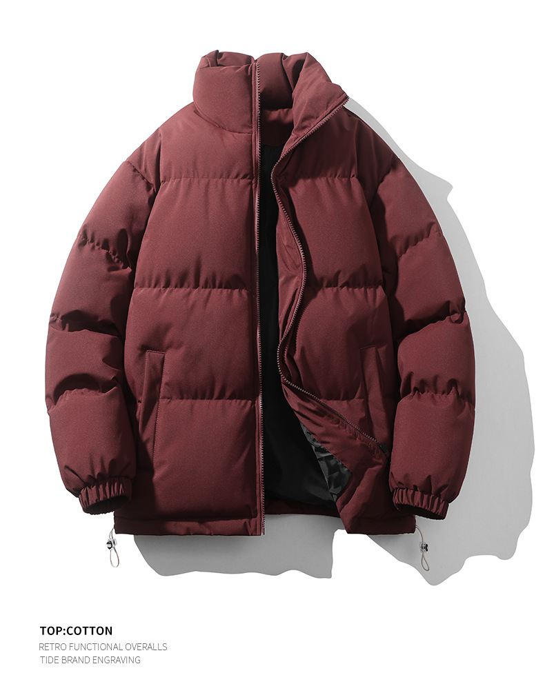 2024冬季宽松男士棉衣港风纯色立领外套上衣服棉袄加厚防寒袄子潮详情13