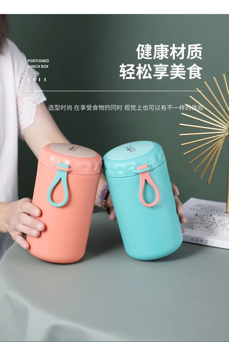 304不锈钢保温汤杯 学生上班族大容量pp塑料早餐杯牛奶杯带盖粥杯详情3