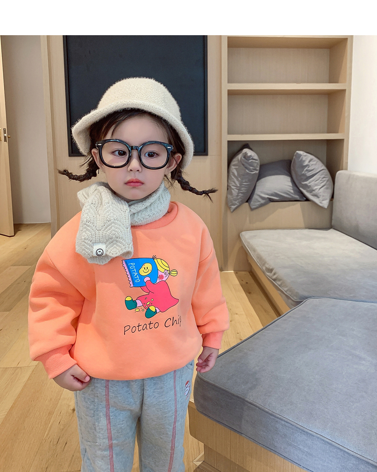 儿童加绒卫衣女童冬季2022新款秋冬韩版百搭上衣小童洋气宝宝冬装详情21