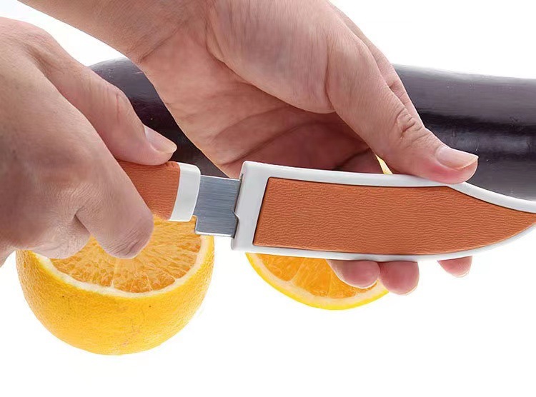 不锈钢水果刀削皮刀二合一套装带套折叠家用精致多功能香蕉刀弯刀详情19