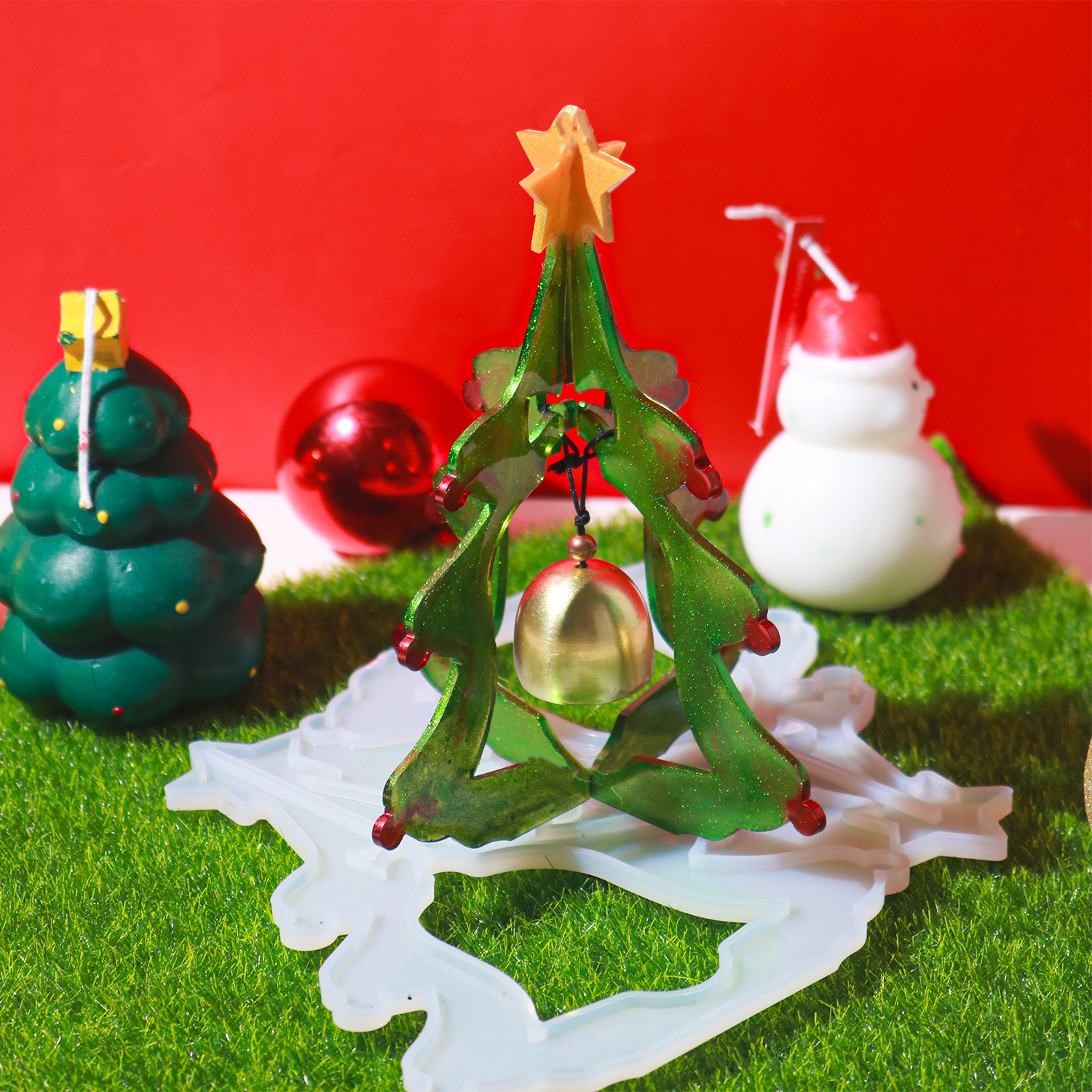 diy滴胶模具圣诞树铃铛硅胶模具派对装饰跨境专供详情2