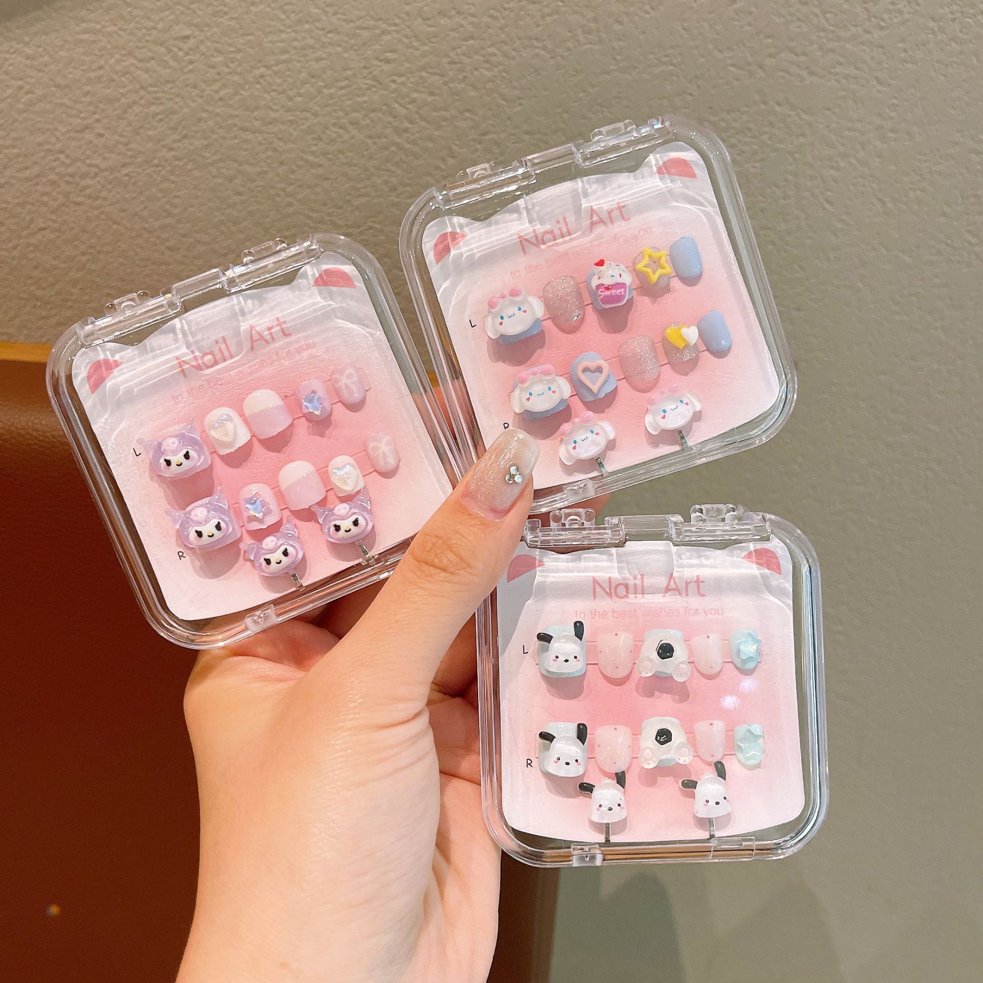 儿童穿戴甲2025新款高级感短款库洛米美甲贴指甲贴无毒无味女孩详情18