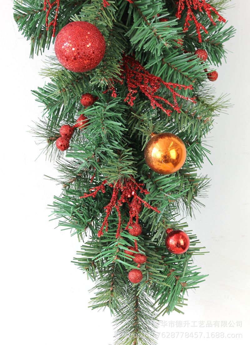Desheng Cross-border E-commerce Christmas wreath, rattan door lintel, upside-down tree, hotel scene decoration, Christmas hanging ornaments pic 13