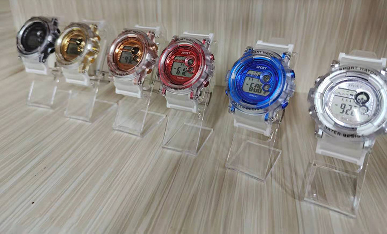 Transparent bestseller, internet-famous student couple, trendy men and women, digital luminous sports, waterproof large dial electronic watch pic 5