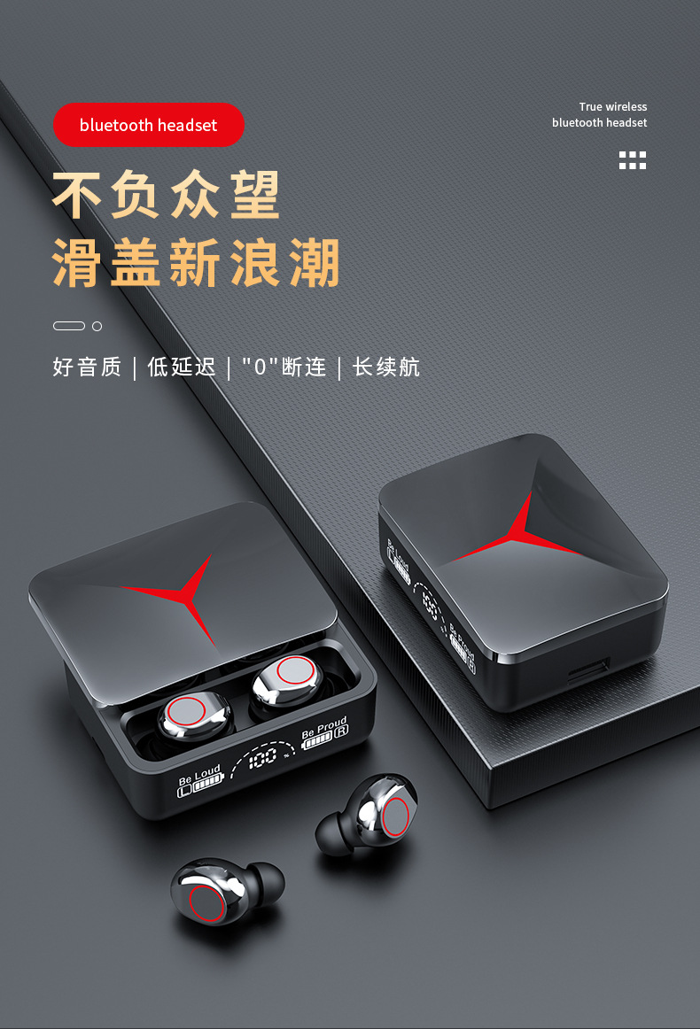 Cross-border Bluetooth headphones YD F9-5C F9 yd03 x15 wireless touch digital display in-ear sports headphones pic 1