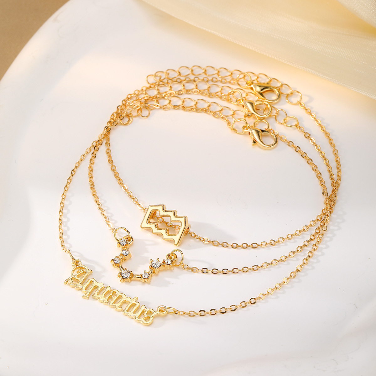 欧美爆款镶钻十二星座脚链套装女亚马逊跨境时尚卡片风高级感饰品详情32