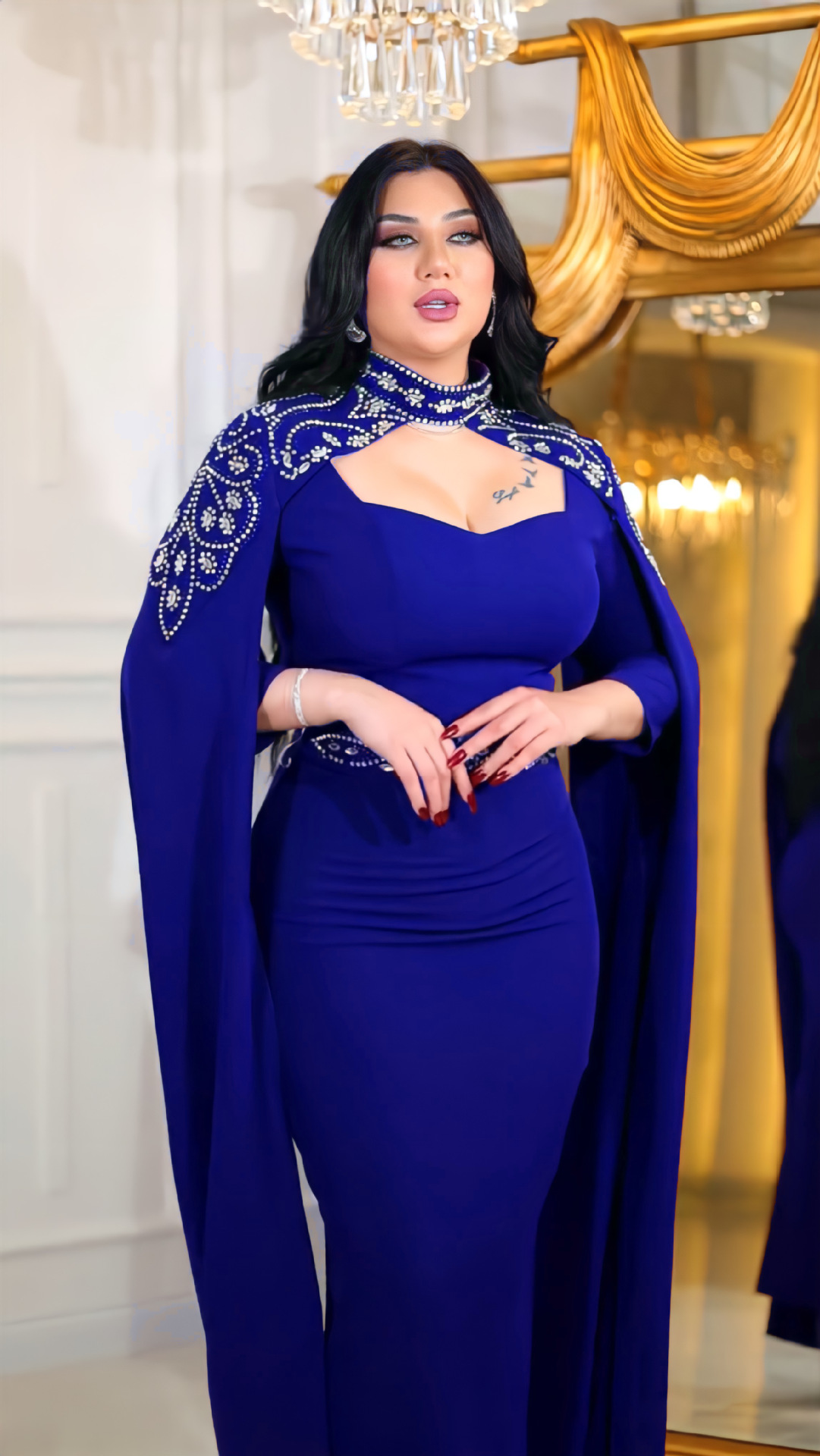 Dubai 2024 Saudi Arabian dress, cross-border Middle East Arab clothing, diamond-encrusted dress, long robe skirt pic 8