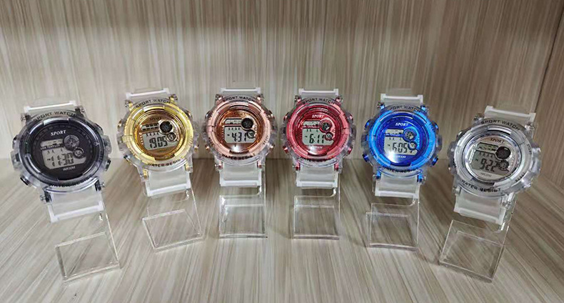 Transparent bestseller, internet-famous student couple, trendy men and women, digital luminous sports, waterproof large dial electronic watch pic 2