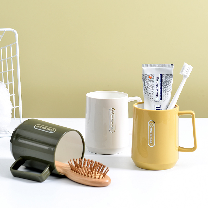 Transparent thickened washbasin cup, hotel brushing cup, homestay toothbrush cup, plastic cup, simple toothed cylinder without handle pic 4