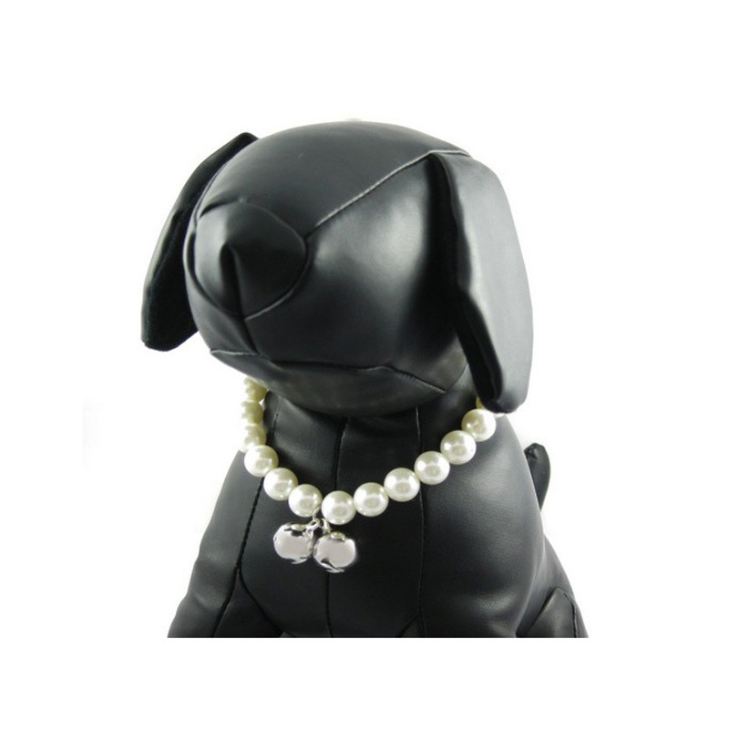 Pet necklaces, cute princess-style cat pearl necklaces, jewelry with bells, pet collars, accessories manufacturer wholesale pic 2