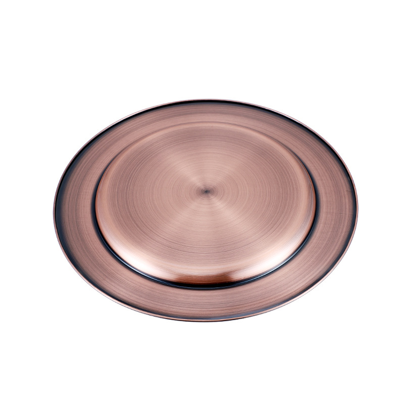 Factory wholesale circular craft plates, electroplated fruit plates, barbecue plates, display plates, and stainless steel round plates pic 4