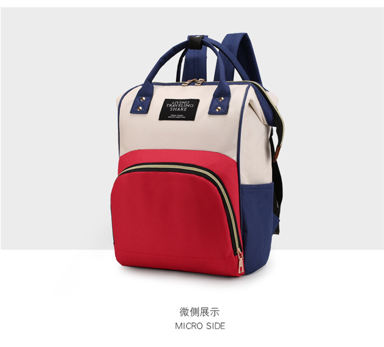 Factory-customized gift mom bag with printed patterns, large capacity, lightweight, double-shoulder mother and baby bag, waterproof maternity bag pic 21