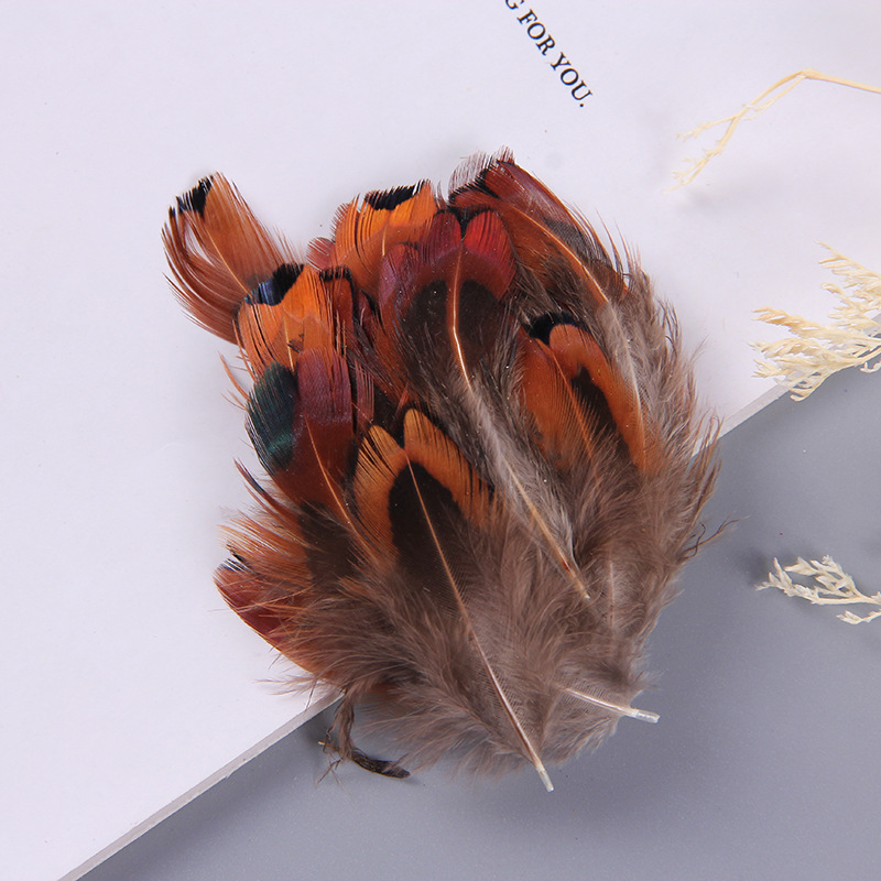 厂家批发珍珠鸡毛彩色羽毛 服装DIY手工工艺品饰品耳环材料野鸡毛详情28