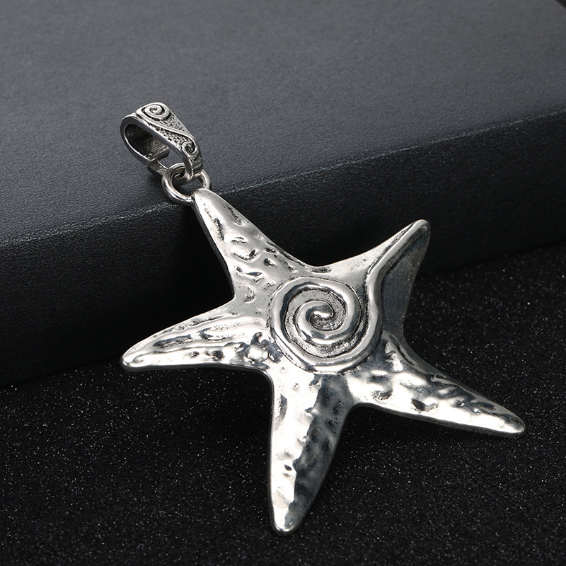 DIY alloy accessories, ancient silver starfish pendant beads, retro five-pointed star pendant necklace jewelry accessories pic 4