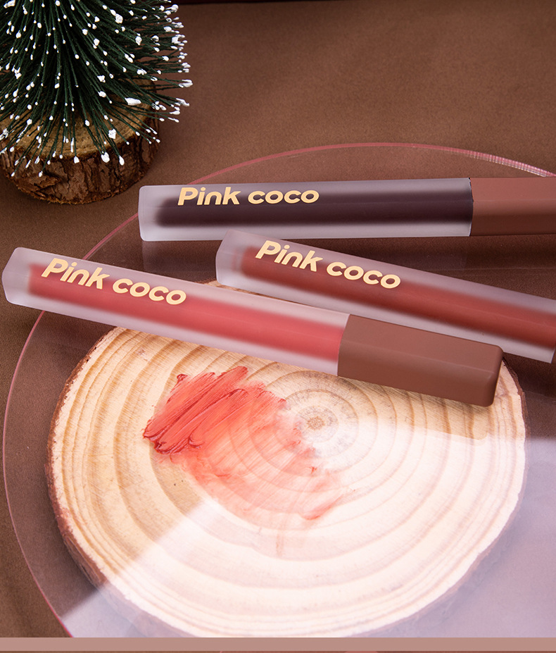 Pink coco唇釉 雾面丝绒哑光唇釉显白显色易上色粉雾唇釉详情13