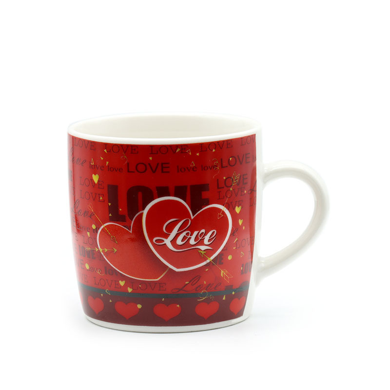 情人节杯子陶瓷杯马克杯LOVE cup带柄勺毛绒小熊套装情侣礼物支持定制详情6