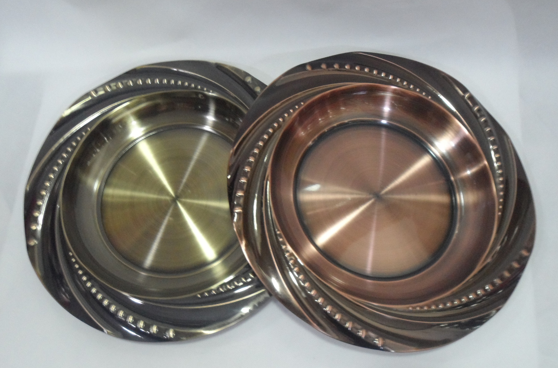 Stainless steel European-style pearl plate, stainless steel round plate with magnetic fruit plate, electroplating process, dazzling home and hotel pic 3