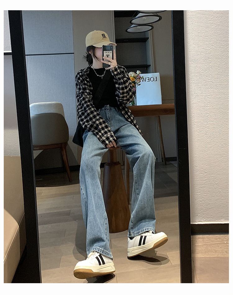 高腰阔腿牛仔裤女2022年夏季薄款显瘦百搭垂感直筒拖地裤子辣妹潮详情24