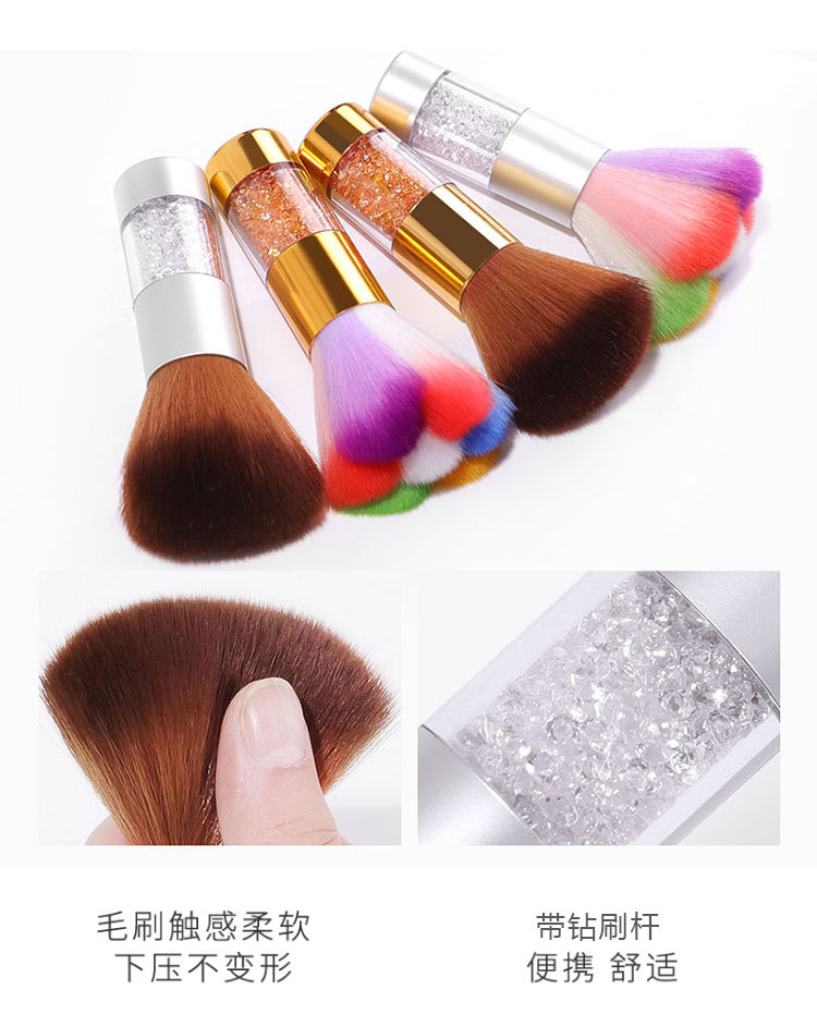 shanilak ultra-thin semi-attached nail pads, special nail straps with diamonds, acrylic seven-color nail care tools, multi-functional cleaning brushes, and edge care brushes pic 4