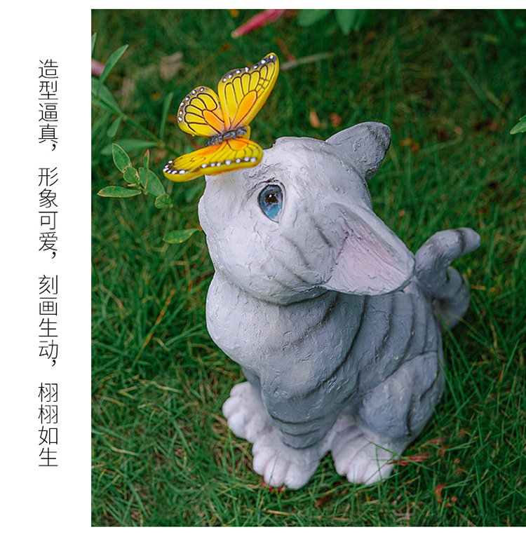 Model 104229: Courtyard decoration, layout and landscaping, kitten ambient light, floor-standing decorative item, villa balcony, garden, lawn, animal decoration pic 7