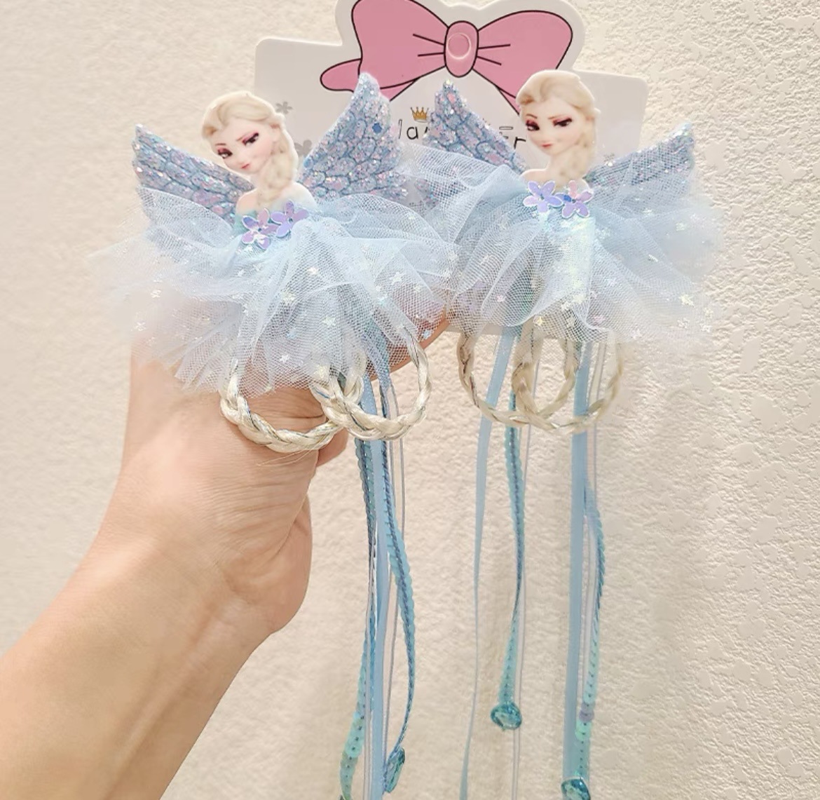 冰雪奇缘儿童发夹韩国公主发饰可爱艾莎公主假发辫儿童对夹发饰详情11