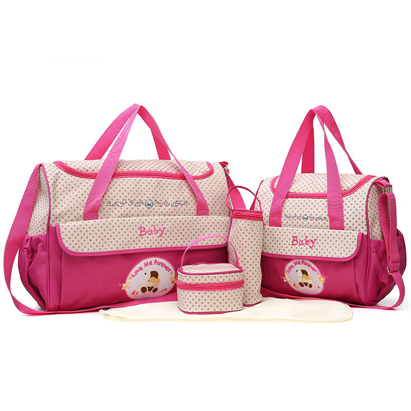 Mom Bag Five-piece set, multi-functional, large-capacity, fashionable, waterproof cartoon single-shoulder crossbody bag, Mom Bag wholesale pic 22