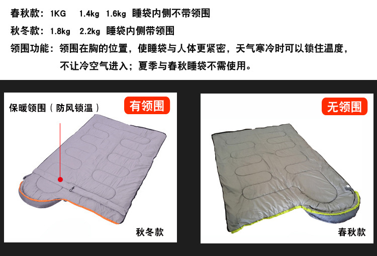 Wholesale adult outdoor sleeping bags, sleeping bags for travel, camping, single and double people can be combined, anti-dirt winter sleeping bags pic 44