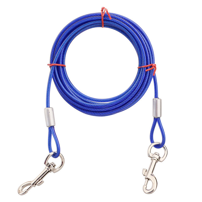 Outdoor spiral ground studs for pet dogs, fixed dog studs, double-ended one-to-two steel wire leash matching dog studs pic 8