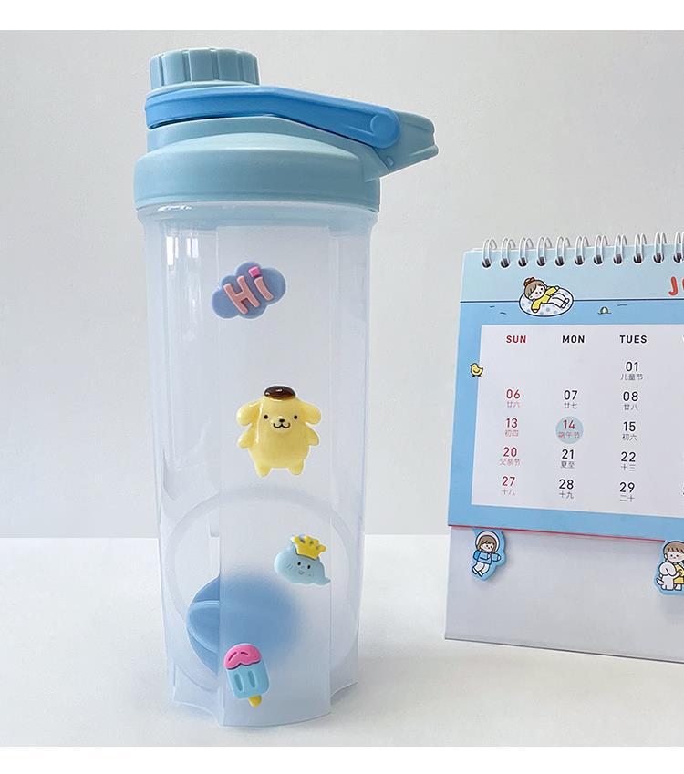 Yugui Dog transparent large-capacity plastic water cup, cute water bottle cup, portable summer student water bottle, casual cup pic 25