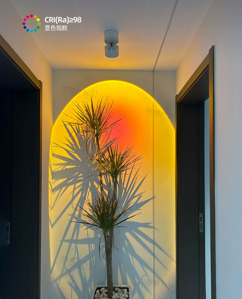 明装日不落射灯嵌入洗墙背景墙玄关直播商用日落夕阳过道氛围射灯详情13