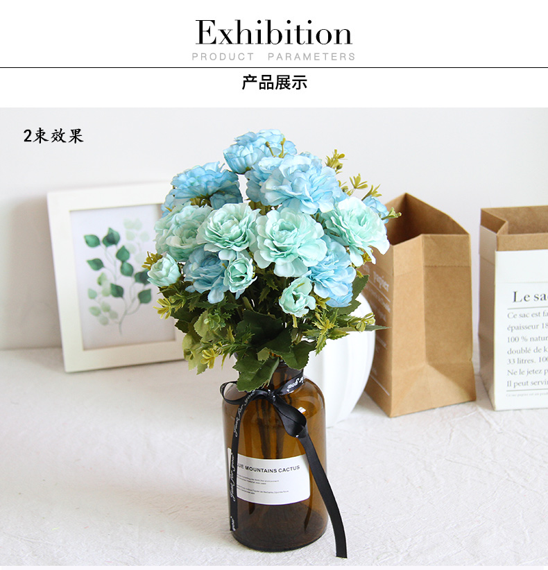 把束杜鹃花山茶花仿真花栅栏假花批发酒店商场超市布置装饰品软装详情6