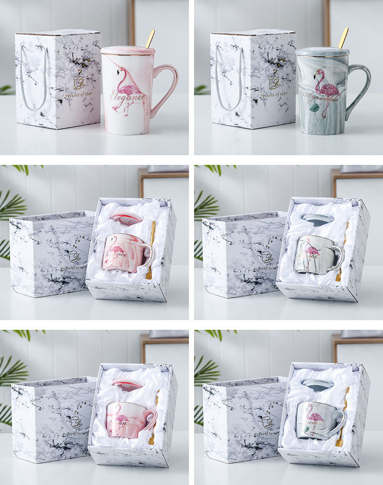 Marble-patterned mug, 12-ounce gold-painted ceramic cup, creative couple water cup set, ceramic cup pic 2