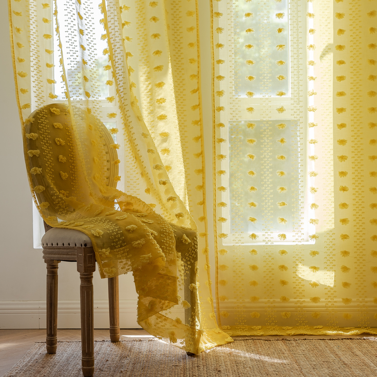 Cross-border best-selling Instagram influencer finished yellow niche light and thin window screen for living rooms and bedrooms. Manufacturer pic 58