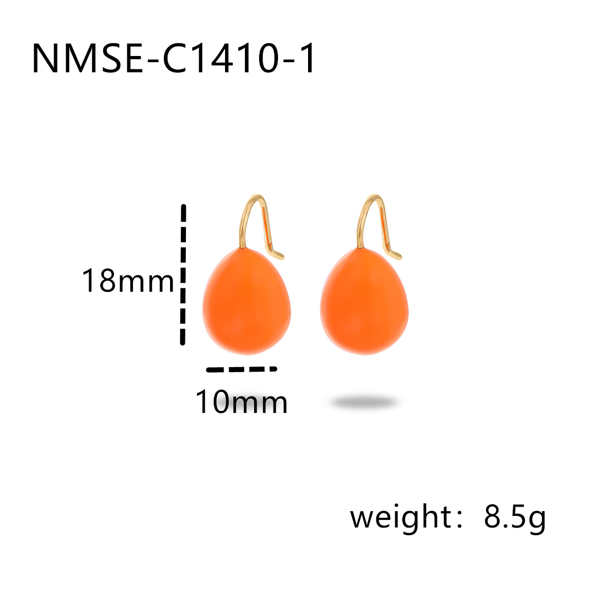 夏季彩色滴油钛钢耳环简约设计百搭轻奢高级感夏天水滴耳饰不掉色详情20