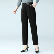 中年女裤春秋新款夏装七八分裤妈妈裤子薄松紧高腰弹力宽松休闲裤详情3