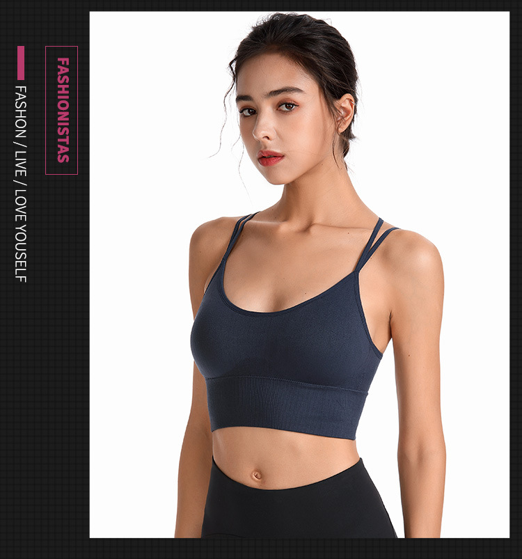 Thin-band cross-shaped yoga sports bra, quick-drying shock-absorbing running fitness sports underwear, European and American large-sized bra pic 13
