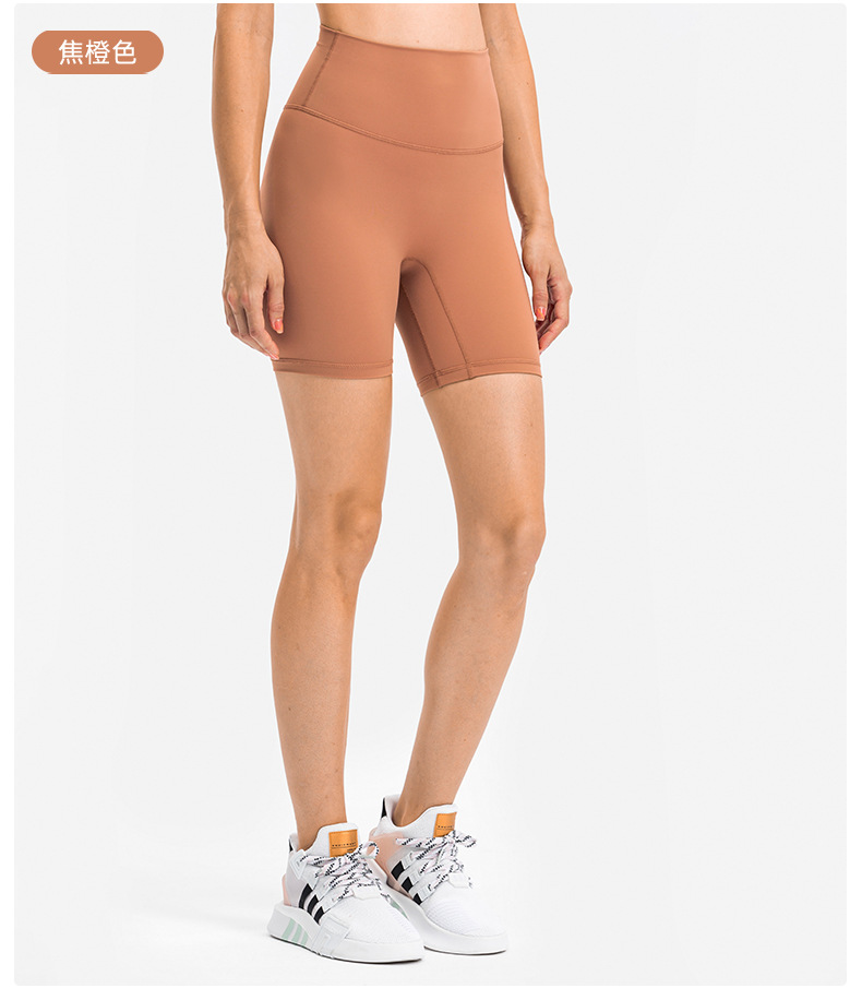 New nude-feel, no-embarrassment line solid color yoga shorts, double-sided brushed tight elastic sports and fitness three-inch pants for women pic 59