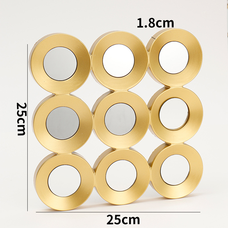 厂家直销三连装饰小圆镜创意家居客厅装饰镜子圆形装饰小镜详情9