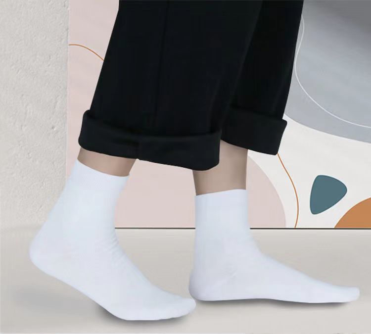 白袜女士中筒袜子春秋四季款白色防臭商务袜百搭款一件代发详情6