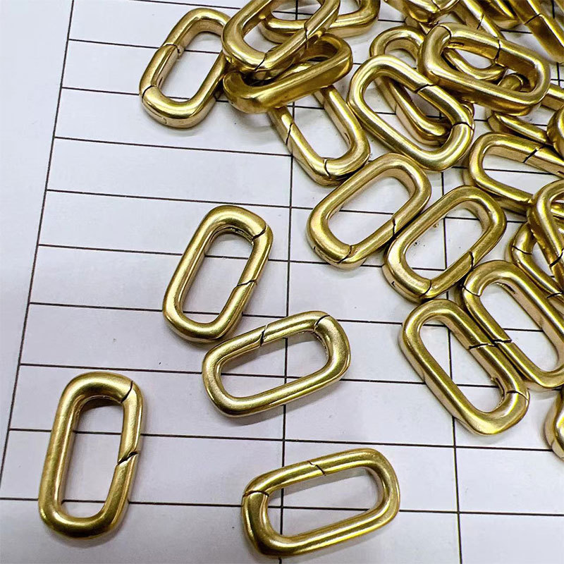 铜锁扣椭圆形扣子包包服饰箱包开口圈 DIY饰品手链弹簧扣子小长条详情4